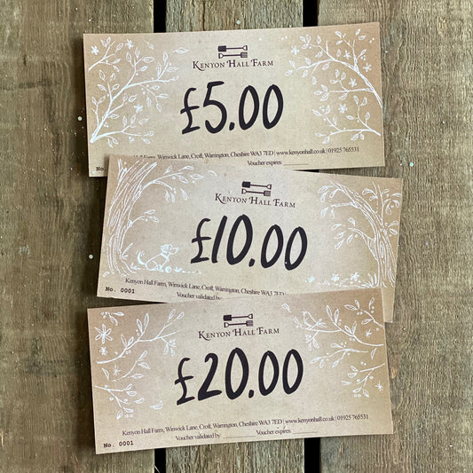 Kenyon Hall Farm Gift Vouchers